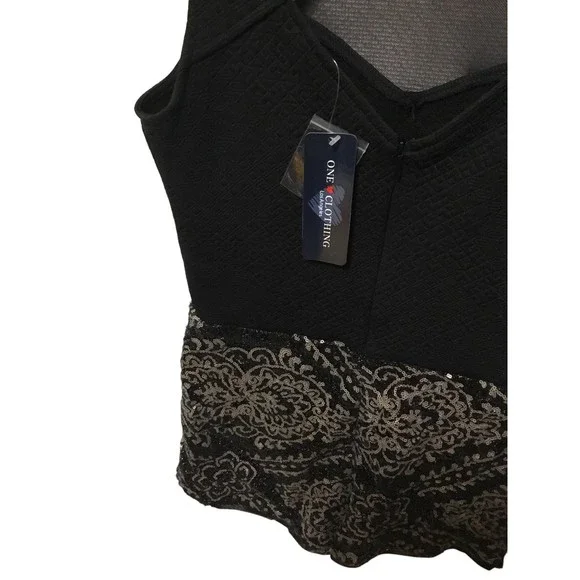 One Clothing Brand Romper Small sequins sleeveless NWT - Picture 4 of 9